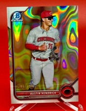 2022 Bowman Chrome Prospect Austin Hendrick Lava Refractor /399 BCP-33 Reds