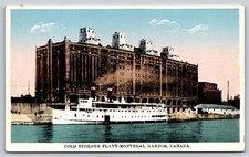 Montreal Quebec Cold Storage Plant Montreal Harbour Steamer Postcard QC