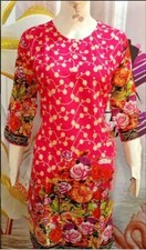 Pakistani Indian Kameez Stitched Size M /Kurta/Top/Tunic/Shirt Pink  1Pice 