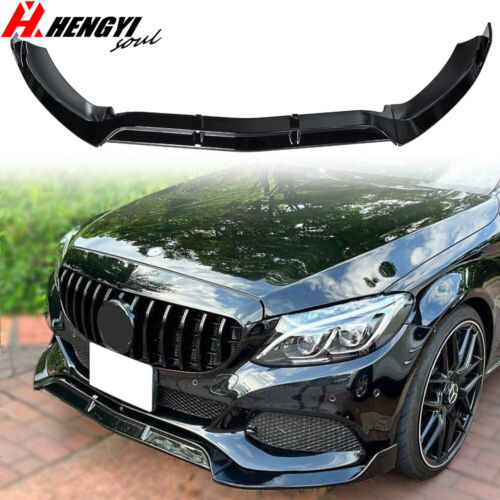 Für Mercedes C-Klasse W205 AMG 2015-2018 Frontlippe Spoiler Sport Glanz Schwarz - Bild 2 von 13