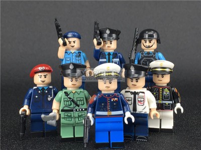 Hong Kong Police Force SDU PTU Honor Guard Brick Block Mini Figure Set of 8 New