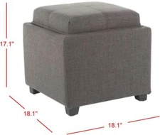 Safavieh HARRISON SINGLE TRAY OTTOMAN, Reduced Price 2172724098 HUD8233G