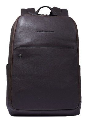 PIQUADRO Black Square Backpack Wide Opening 15,6'' Rucksack Rucksack Dark Brown