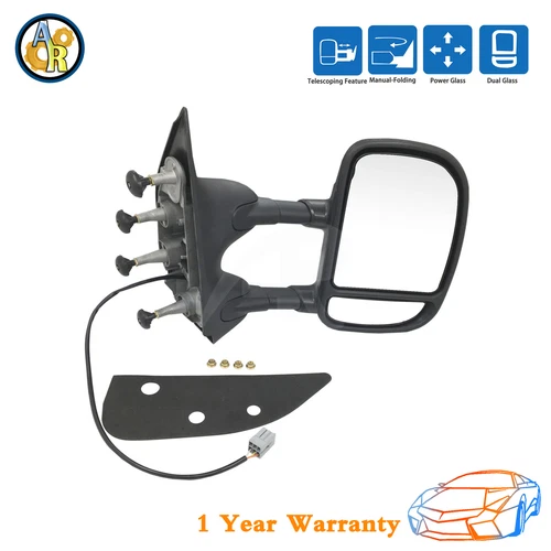 ★Right Towing Power Mirror Dual Arm Telescoping For 2009-2016 Ford E350 Van