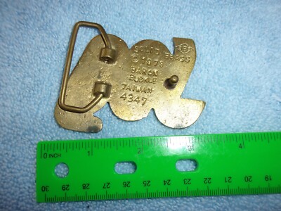 VINTAGE 1978 CUT-OUT JOG SPORTS SOLID BRASS BARON BELT BUCKLE | eBay