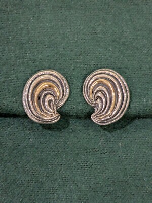 Dian Malouf DLM Sterlingsilber & 14K Gold Ohrclips muschelförmig