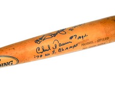 PIRATES GREATS AUTOGRAPHED ST USED BAT - Tanner, Sanguillen, Blass, Hernandez,