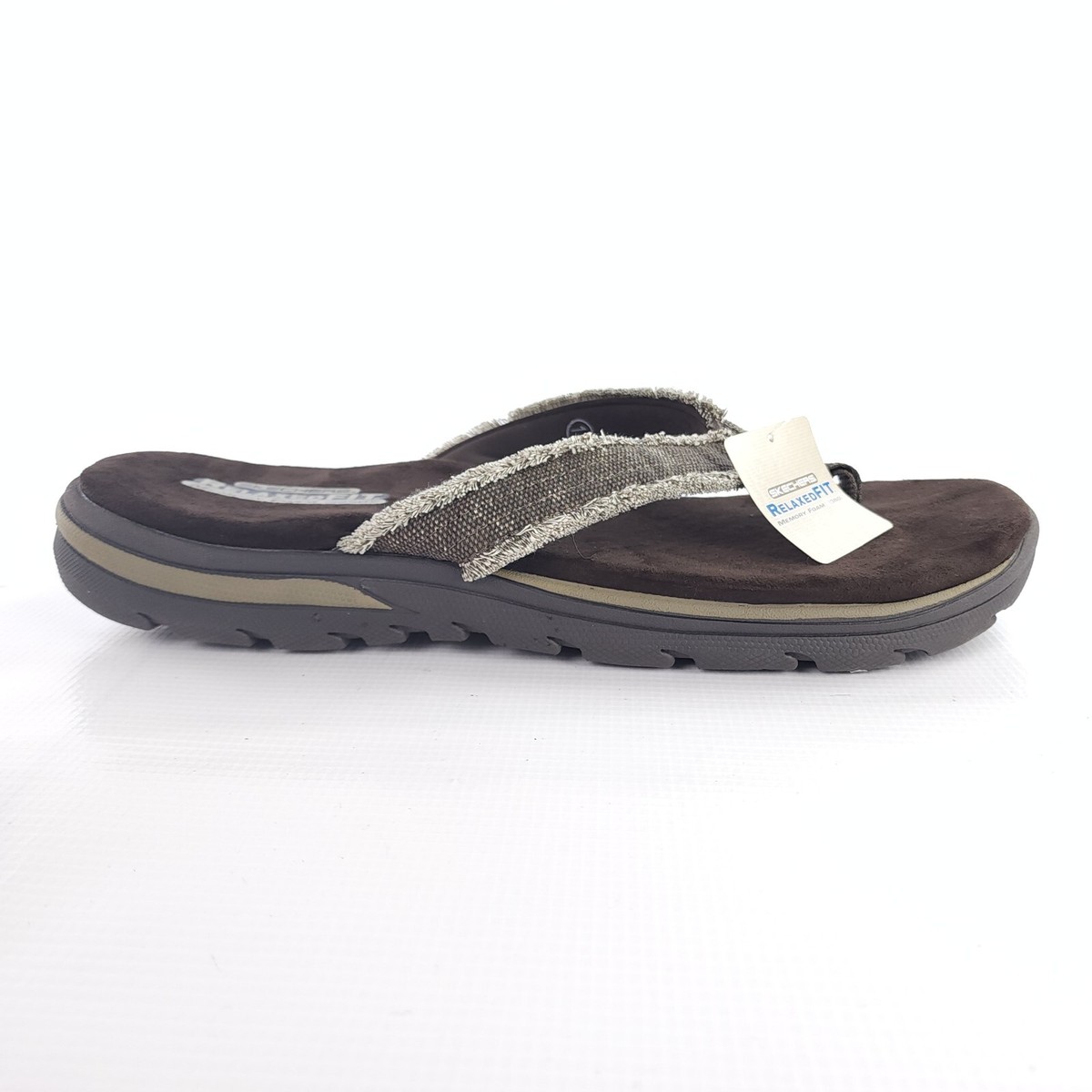 Skechers USA Men's Bosnia Flip Flop Chocolate 14 for sale online