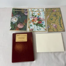 VTG Caspari French Fabric/Textiles Notecard Note Card Set Of 6 W/ Envelopes