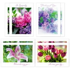 Lot of 8 Assorted Floral SYMPATHY Greeting Cards Envelopes by Current