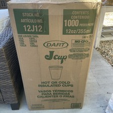 Dart Foam Drink Cups 12oz White 1000/Carton 12J12
