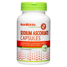 NutriBiotic 100% Pure Sodium Ascorbate Buffered Vitamin C Capsules 