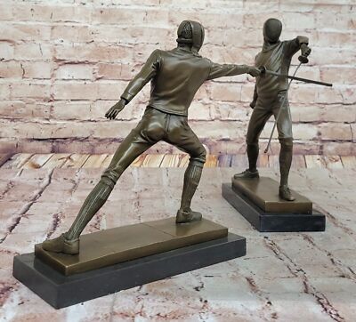 ANTIQUE ITALIE EUROPÉENNE Figurine Bronze Sculpture Sur Marbre Support