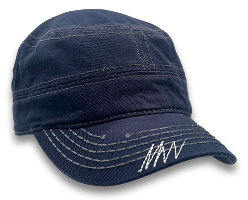 Gorra Cadete Azul Ejército Parte Superior Redonda BDU Béisbol Castro Gorra Estirable Liguero Espalda - Imagen 9 de 9