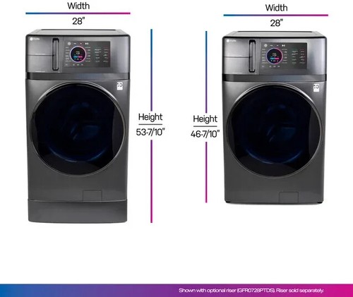GE PROFILE 28 INCH SMART FRONT LOAD WASHER/DRYER COMBO - PFQ97HSPVDS - Picture 2 of 4