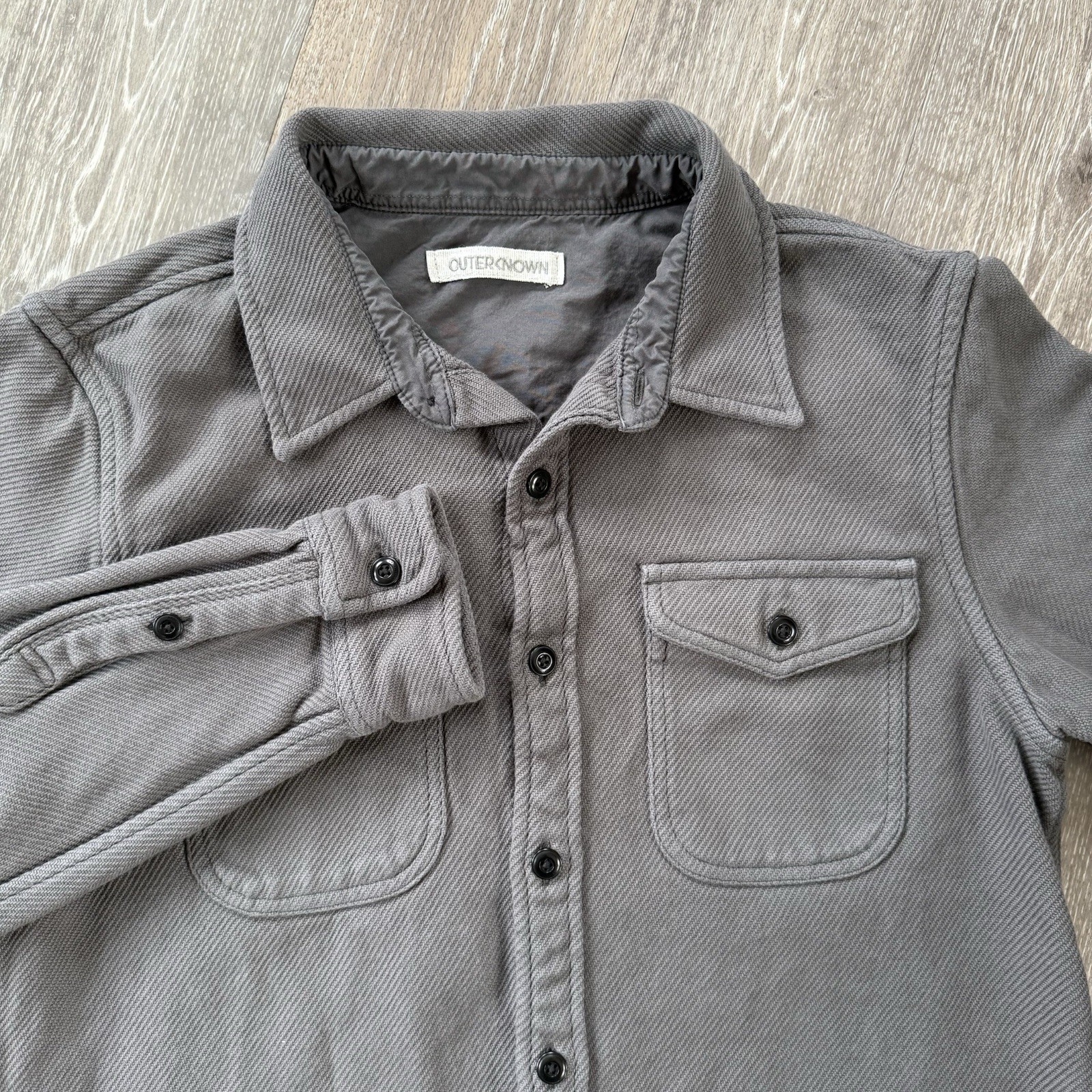 Outerknown Chroma Blanket Shirt Solid Gray Soft B… - image 4