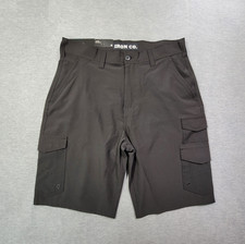 Iron Co Shorts Mens 32 Black Hybrid Cargo Pockets Performance Stretch NWT