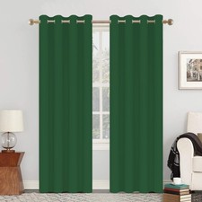 Solid Dark Green Blackout Curtains 96 inch Long 2 Panels Sets for Bedroom The...