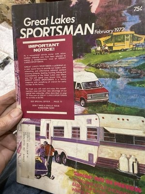 Vintage Great Lakes Sportsman February 1972 Magazine  comes Bagged