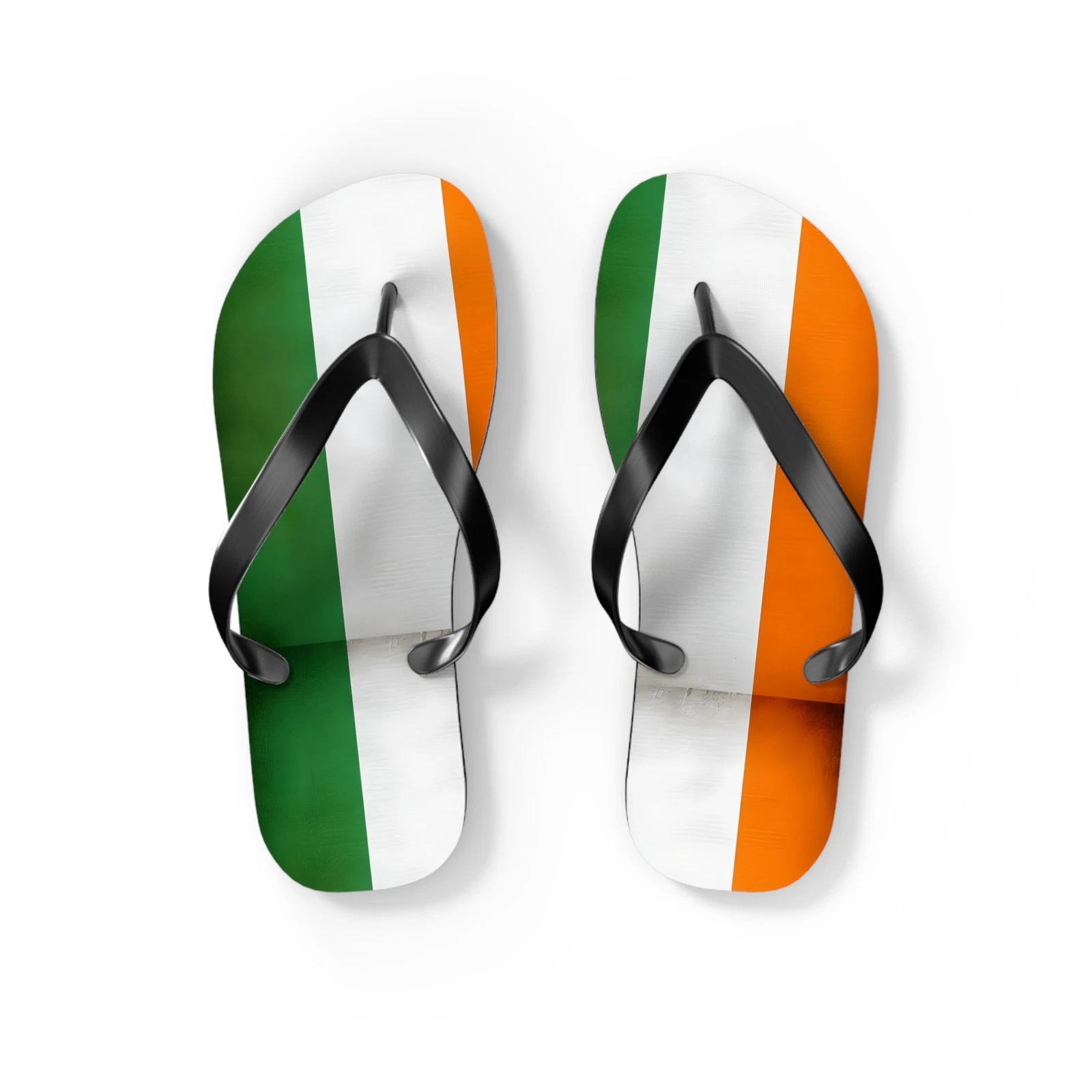 Irish Flag Flip Flops | Green White Orange Stripe Beach Sandals
