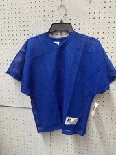 Royal Blue Football Mesh Practice Jersey Russell Athletic Youth Sizes M or XL