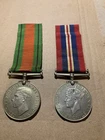 WW2 George Vi Defence & War Medals Original Military Service 1939-1945 & Ribbons