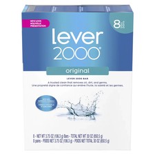 Lever 2000 Perfectly Cool Bar Soap, Original Refreshing for Dry Skin   Pack of 8