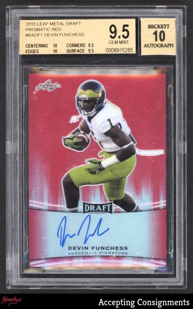 Devin Funchess Leaf Metal Draft Autographs #BADF1 Blue Prismatic