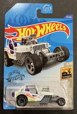 White 1942 Willys MB Jeep - Hot Wheels 139/250 Baja Blazers 6/10 1:64 Diecast