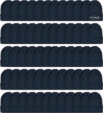 72 Pack Yacht  Smith Black Beanie Winter Hats in Bulk for Adults