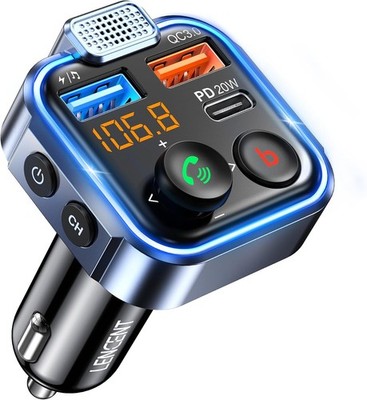 LENCENT Bluetooth FM Transmitter V5.3 Auto Musik Deep Bass