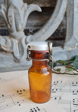 ANCIENNE PETITE BOUTEILLE DE CONSERVE DINETTE ENFANT POUPEE PORCELAINE