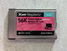 3Com 3CXM756 MegaHertz 56K Global GSM Cellular Modem PC Card XJACK