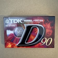 TDK D90 Normal Position Cassette Tape - 1PK