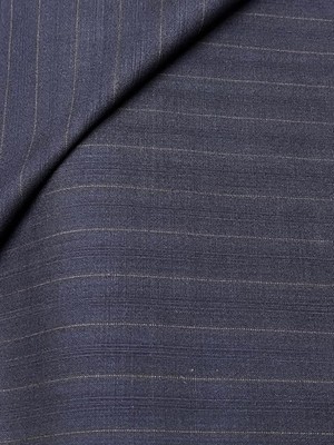 $30 for 2 Yards, Med Navy Stripe 100% Wool Finest Fabric For Suits & Dress , #86