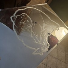 Etched Mirror With Bear & Fish Design 12X20 R...