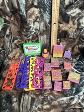 LOOK Vintage Lisa Frank Stampsations Ink Pad And Stampers W/ Stencils WEAR
