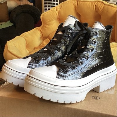Converse All Star SAMPLE Prototype Lace-Up Platform Lug Sole Sz 5m-7.5w. Black.