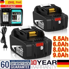 2x batteria 18V/6Ah 8Ah per Makita 18V BL1850 BL1830 BL1860B display led + caricabatterie