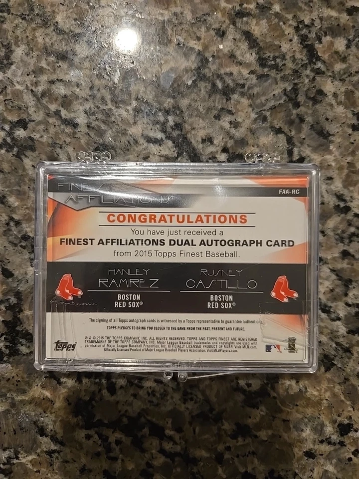 2015 Topps Finest Autographs Hanley Ramirez Rusney Castillo Dual Refractor #3/5 - Image 2 of 2