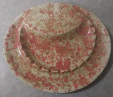 VTG 1960's Large Ceramic Colorful Hippy Trippy Cigarette Ashtray Yellow Orange 