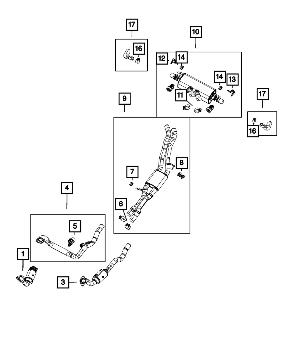 Genuine Mopar Tailpipe Exhaust Tip Right Inner 68507510AB