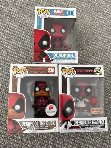 Funko Pop! Deadpool Lot of 3 20 230 & 325 Cheerleader Deadpool