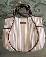 Longaberger Homestead Washed Linen Casual Tote Bag Purse New In Bag
