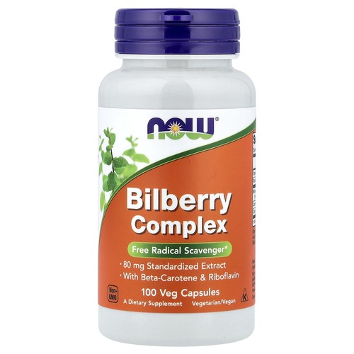 Now Foods Bilberry Complex 100 Veg Capsules GMP Quality Assured, Vegan,