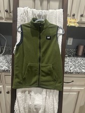 Caterpillar CAT Boys Youth Green Full Zip Fleece Vest Size 14/16