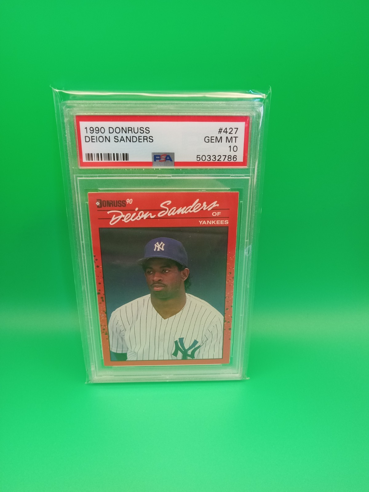 1990 DONRUSS #427 DEION SANDERS RC YANKEES PSA 10