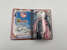 Ty Beanie Buddy SPANGLE THE BEAR MWMT 1999 Red White  Blue Color Patriot Vtg
