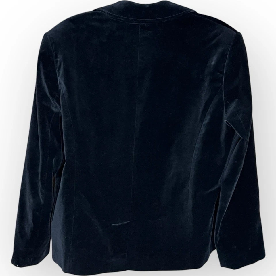 Blazer Studio Works Negro Terciopelo Un Botón Forrado Talla L Oficina Clásico Dinero Antiguo Foto 3 de 4