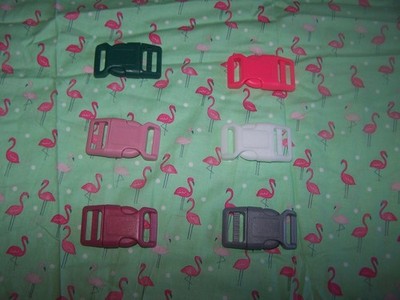 Wet Nose Designs Tropical Pink Flamingos Dog Collar Green Flamingo COLOR Buckle